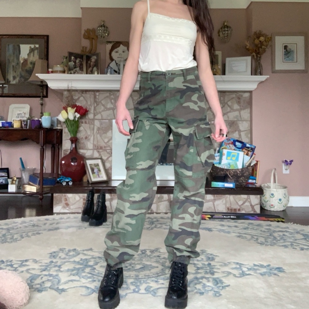 TNA Camo Cargo Pants with Drawstring Hem